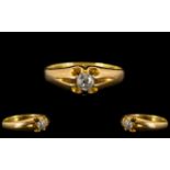 18ct Gold Gents Nice Quality Single Stone Diamond Set Dress Ring,