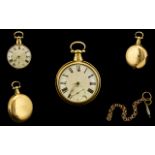 George III - Superb Quality 18ct Yellow Gold Cased Key Wind Open Faced Pocket Watch.