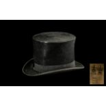 A Cash & Co Blackburn & Burnley Black Silk Top Hat in an original Hope Brothers Ludgate Hill London