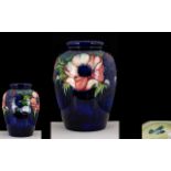 William Moorcroft Signed Tubelined Oviod Shaped Vase 'Anemone' Pattern,