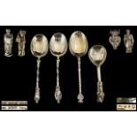 Edwardian Period - Fine Quality Pair of Hanau Silver Apostle Anointing Spoons,