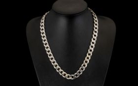 Heavy Silver Curb Necklace.