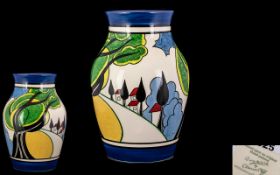 Wedgwood - Nice Quality Clarice Cliff Designed Ltd and Numbered Edition Hand Painted Vase ' Isis '