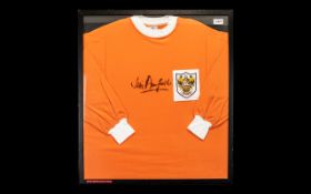 Framed Football Shirt Signed by Jimmy Armfield.