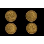 Queen Victoria 22ct Gold Full Sovereigns ( Bullion Coins ) Dates 1900 - 1894.