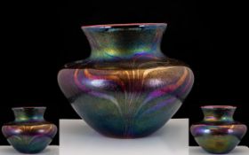 John Ditchfield Large And Impressive Superb Quality Studio Art Iridescent Glass Vase - Excellent