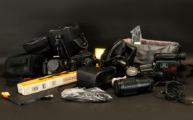 Large Collection of Various Camera Equipment - to include, Sanyo S1 Video Camer Recorder VEM-S1P.