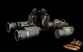 A Collection Of Binoculars, Three In Total - Comprising,