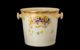 A Large Porcelain Hand Painted Bucket/Planter.