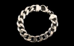 Heavy Silver Curb Bracelet.