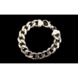 Heavy Silver Curb Bracelet.