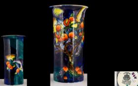 S. Hancock and Sons Corona Ware - Rare Hand Painted Cylindrical Vase, c.1920's.