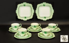 Art Deco Paragon Part Tea Service. Replica of service made for H M the Queen. Comprises: five