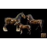 Collection of Beswick Horse Figures (3) in total comprising, Large Shire Mare model number 818,