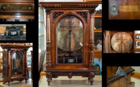 A 19th Century Coin Operated Penny-in-the-Slot Walnut Polyphon, by Nicole Freres, Leipzig,