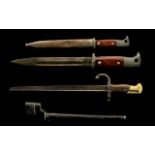 Military Mixed Lot To Include A German WW2 K98 Bayonet & Scabbard The Blade Marked Robert Klaas