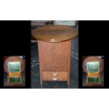 Early 20th Century Adapted Oak Case Sewing Box with circular top,