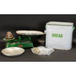 Vintage Enamel Bread Bin.