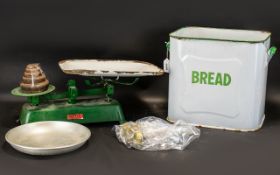 Vintage Enamel Bread Bin.