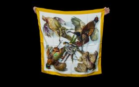 Hermes - Paris Vintage Silk Scarf. c.1980's. Size 33 x 36 Inches - 82.5 x 90 cm. Marked for Hermes.