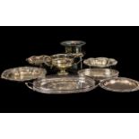 A Collection of Silver Plate to include a two handled gallery tray plus one other,