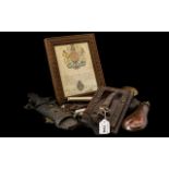 Mixed Lot Of Collectables, Comprising Gun Powder Flasks, Tourist Daggers, Pen Knife,