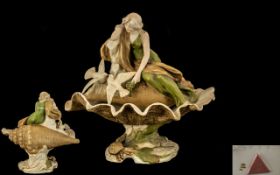 Royal Dux - Bohemia Hand Painted Figural Centrepiece. c.1900.