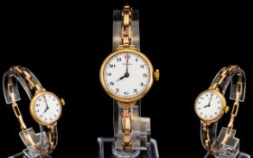 Ladies Trojan 1930's 9ct Gold Mechanical Wrist Watch - both watch case and expanding bracelet
