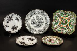 Collection of Assorted Cabinet Plates to include two French Flore Sarreguemines plates in white