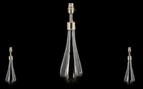 Waterford Crystal Small Smoke Lamp 'Novus' Made in Ireland. Approx 17'' 43 cm tall, smoke coloured