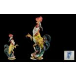 Capodimonte - Early And Rare Superb Hand painted Novelty Porcelain Figures Of A Gentleman - Half