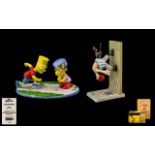 Two Novelty Items - comprising of a limited edition Coalport china of the Simpsons characters Bart