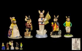 Royal Doulton Ltd and Numbered Hand Painted Collection of Bunnykins Ceramic Figures ( 5 ) Figures