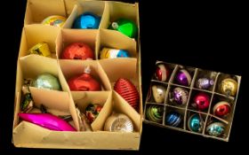 Collection of Vintage Christmas Baubles. Two boxes of vintage baubles, please see photographs.
