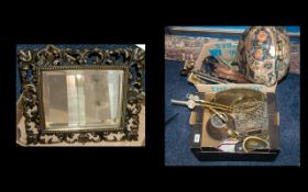 Large Quantity of Brass Ware to include kettle, large charger, fireplace accessories, scales,