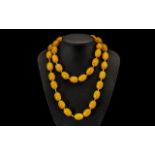 Early 20th Century Superb Quality Butterscotch Amber Bakelite Beaded Necklace of wonderful colour