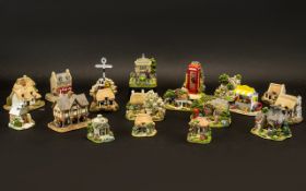 Collection of Lilliput Lane Cottages, comprising: The Old Grammar School, Tanner's Cottage,