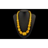 A Superb Quality Butterscotch Amber/Bakelite Graduated Beaded Necklace - circa 1900-1920 wonderful