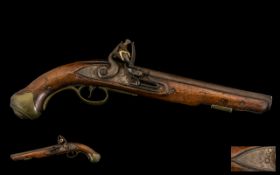 George III Flintlock Service Pistol, 9 Inch Steel Barrel With Various Proof Marks,