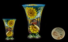 Moorcroft - Modern - Ltd Numbered And Limited Edition, Signed Tubelined Vase.