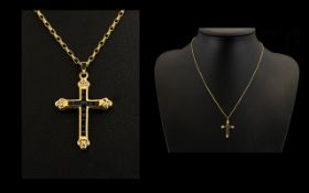 9ct Gold Cross and Chain.