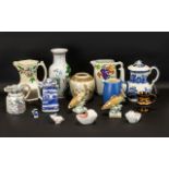 An Assorted Collection of Ceramics to include Rington's Mailing Ware leaf and berry jug,