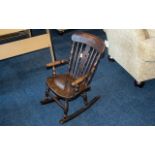 Early 20th Century Yew Wood And Elm Childs Rocking Chair, Height 25 Inches,