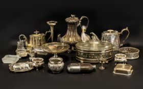 A Collection of Assorted Silver Plated Ware to include teapot, water jug,