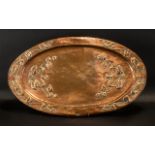 Arts & Crafts Oval Copper Tray - Liberty Style. Lovely statement item, 53cm x 31cm. Please see