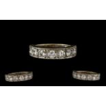 Ladies 18ct White Gold Nice Looking Diamond Set Half Eternity Ring - the round brilliant cut