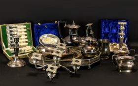 A Quantity Of Silver Plate Items.