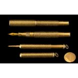 Van Cleef and Arpels - Superb Quality 18ct Gold Cased Fountain Pen and Matching Pencil ' Telescopic