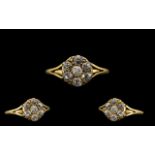 Antique Period 18ct Gold Superb Quality & Attractive Diamond Set Cluster Ring.
