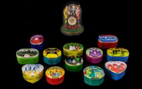 Collection of Beatles Music Boxes by Franklin Mint.